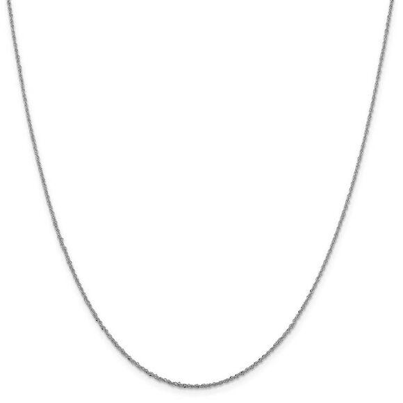 1.3mm 14k White Gold D/C Fancy Singapore Chain Necklace, 20 Inch - Picture 3 of 8